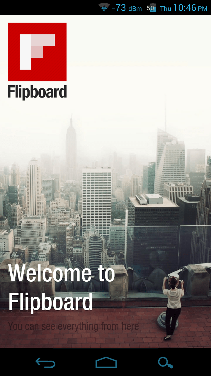 Welcome screen