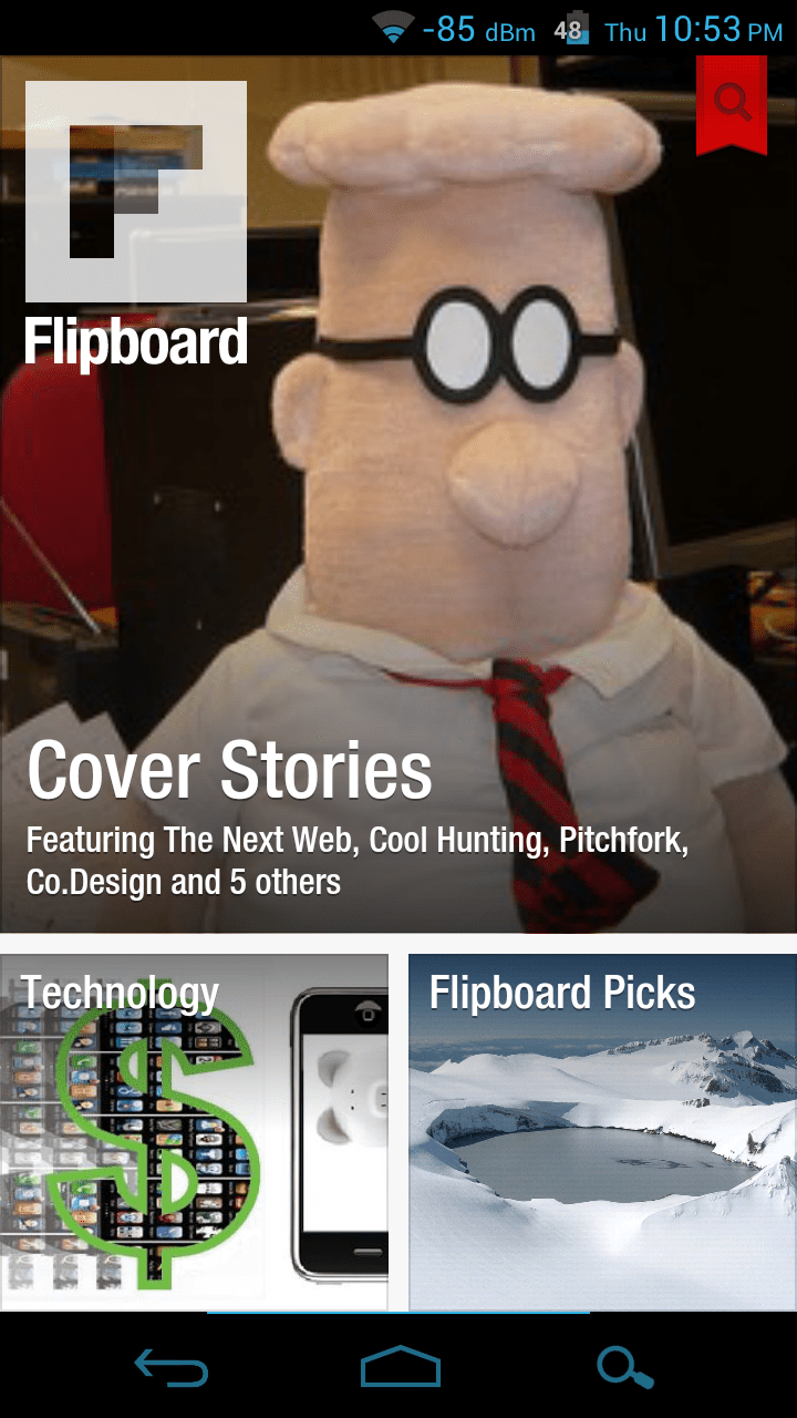 Flipboard main screen