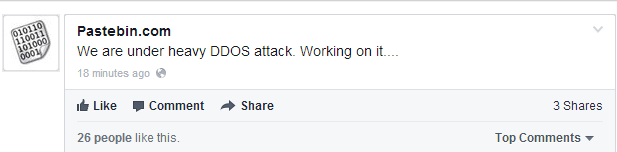 2013-07-10 02_13_09-Pastebin.com - We are under heavy DDOS attack. Working on it....