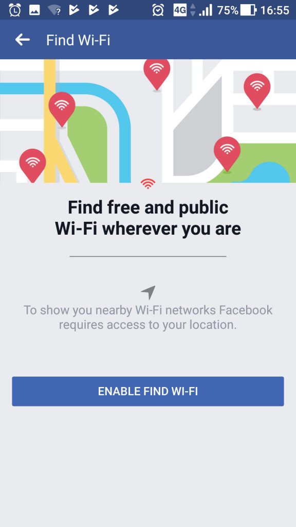 Facebook Find Free WiFi