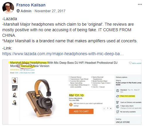 Lazada Scam Major Marshall