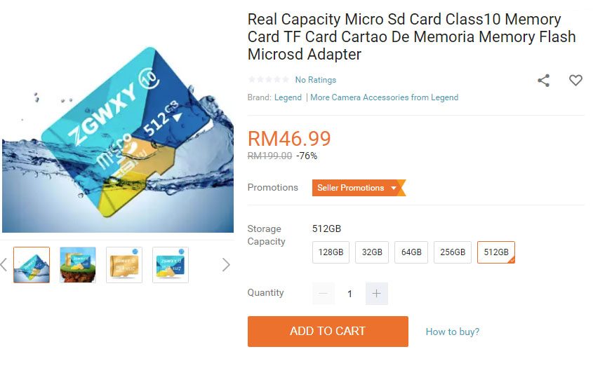 Lazada Scam microSD card
