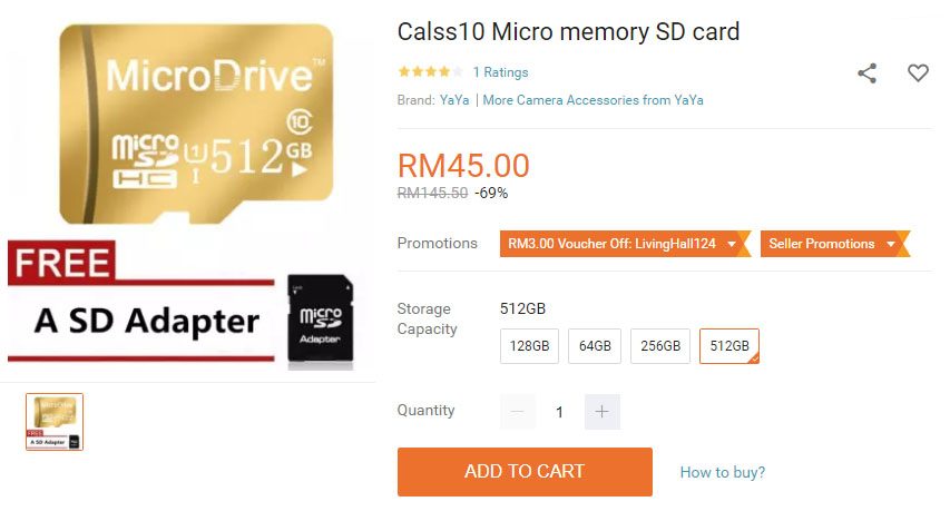 Lazada Scam microSD card