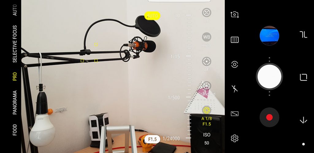 Samsung Galaxy S9 Camera UI