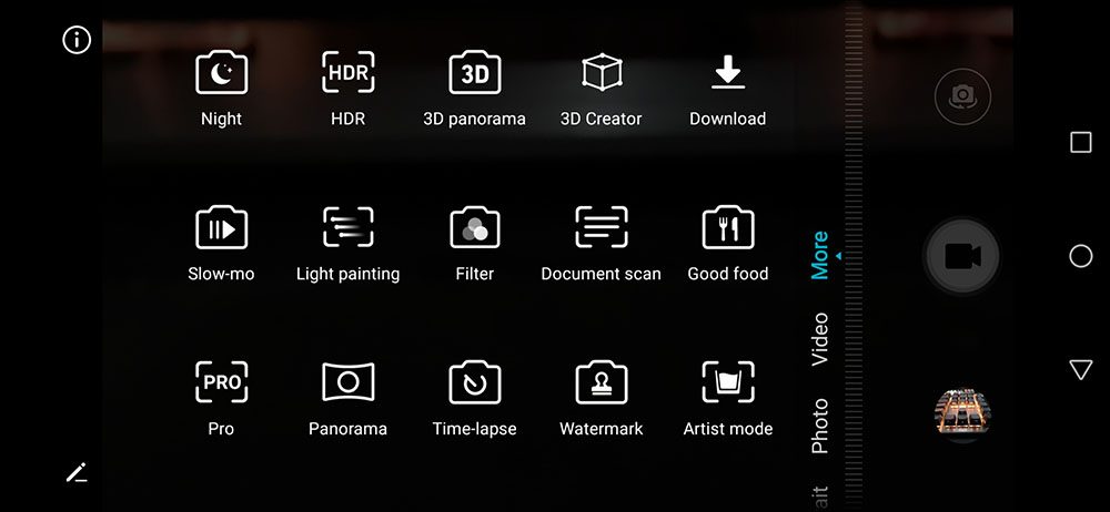 Honor Play Camera UI