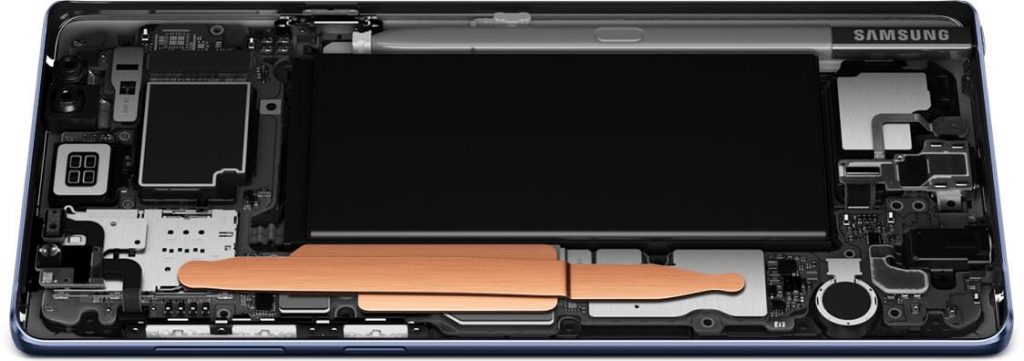 Samsung Galaxy Note9 water-carboon cooling