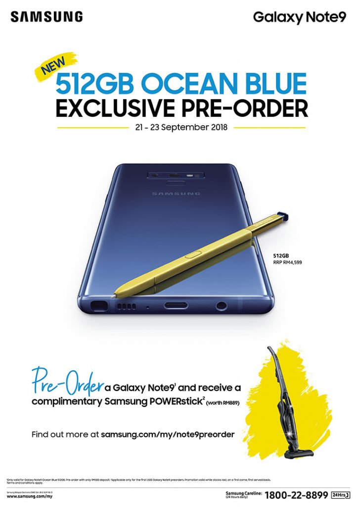 Samsung Galaxy Note9 Ocean Blue 512GB Pre-Order