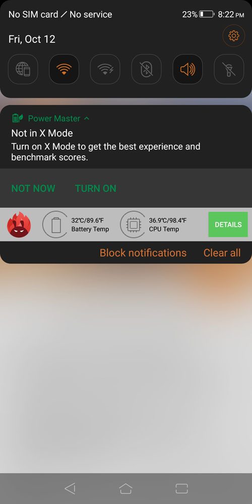 ASUS ROG Phone benchmark notice