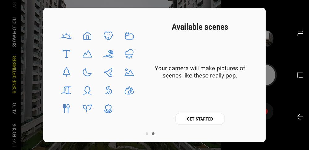 Samsung Galaxy A7 (2018) camera UI