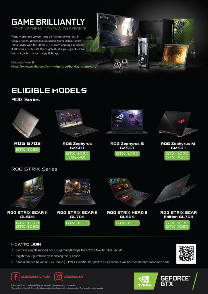 ASUS Gaming Holiday Promotion 2018