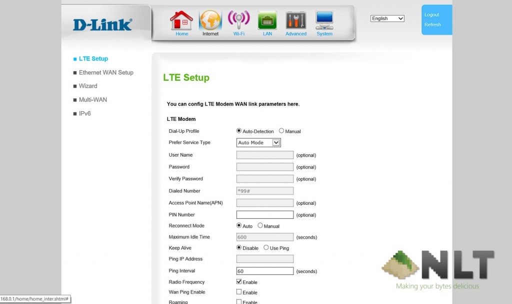 D-Link DWR-953 4G Router Modem software UI
