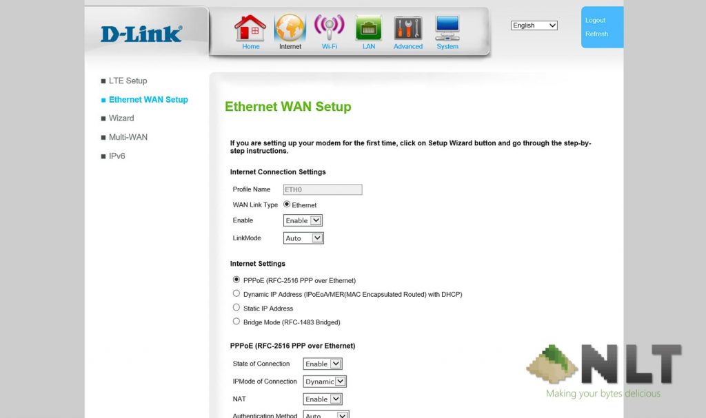D-Link DWR-953 4G Router Modem software UI