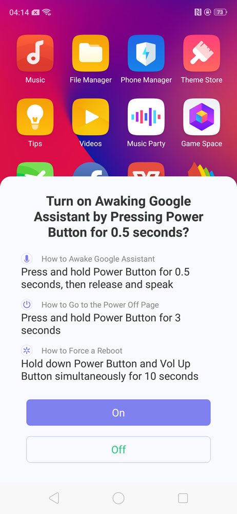 OPPO R17 Pro power button feature