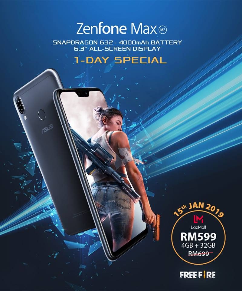 ZenFone Max (M2) - Lazada Flash Sales (RM599 only) on 15-Jan