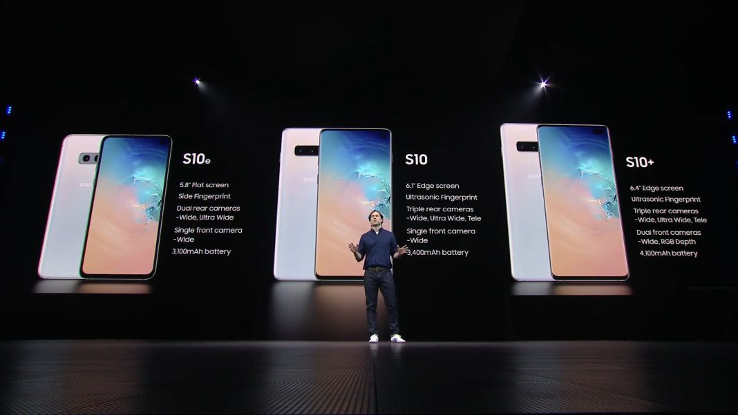 Samsung Galaxy S10+ Galaxy S10 Galaxy S10e simplified specs slides Samsung Galaxy S10+ Galaxy S10 Galaxy S10e simplified specs slides