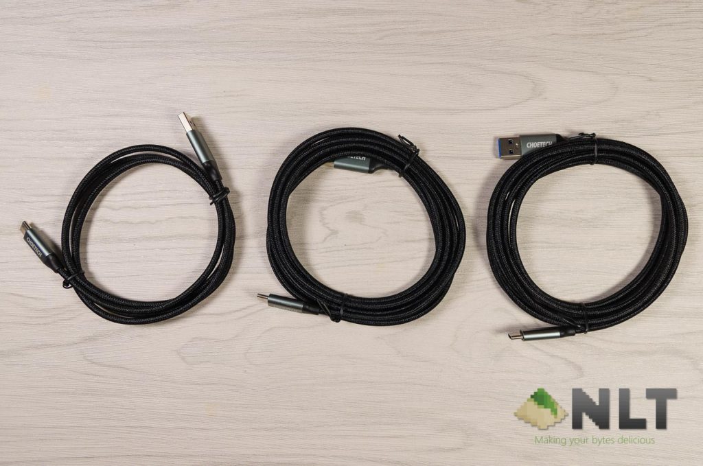 CHOETECH MIX00060 3-Pack Nylon Braided Type C to USB 3.0 Fast Charging Cable