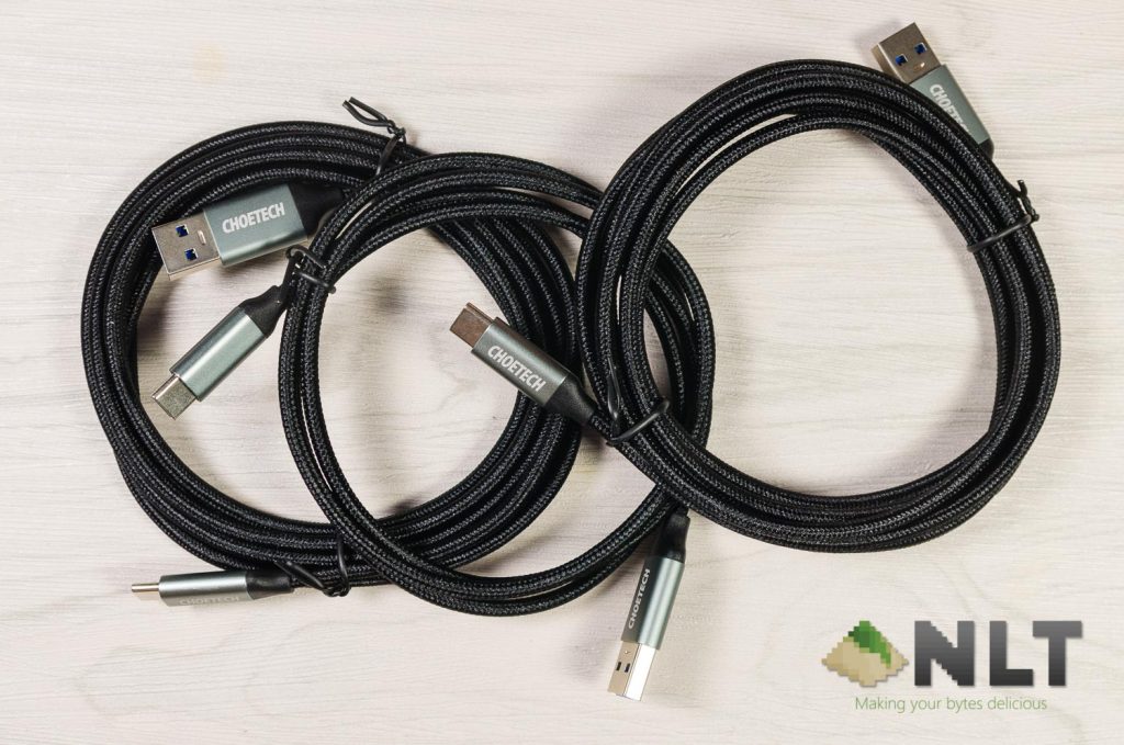 CHOETECH MIX00060 3-Pack Nylon Braided Type C to USB 3.0 Fast Charging Cable