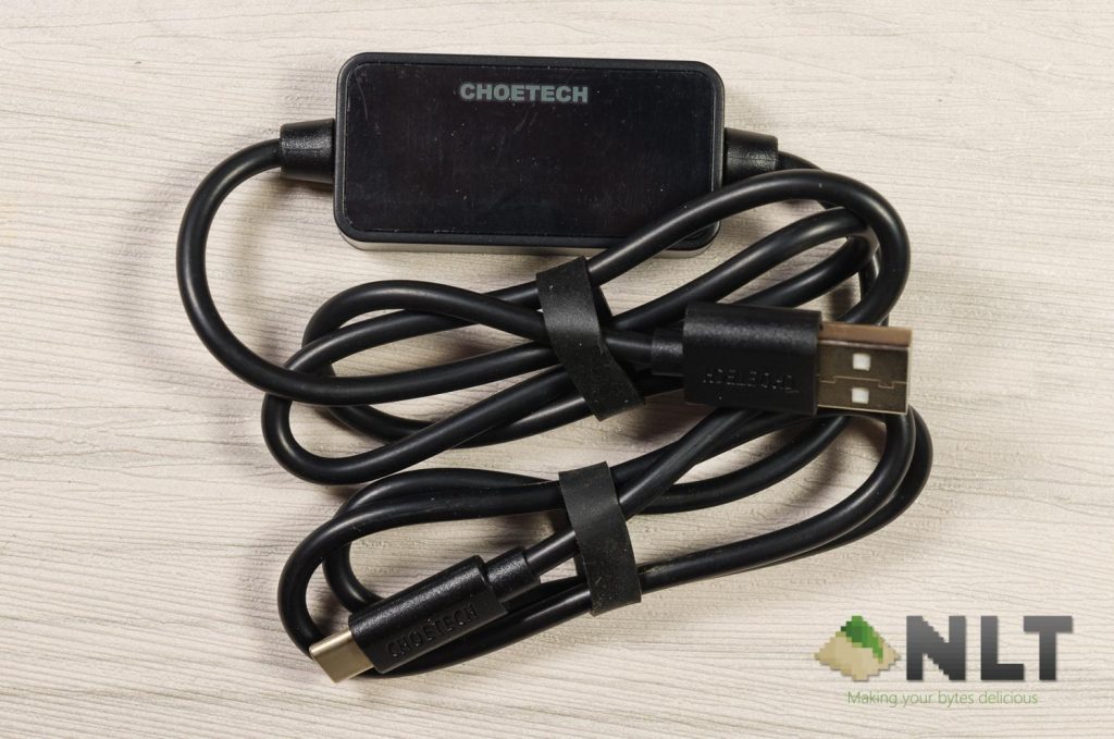 CHOETECH USB-C Cable with Current Voltage Multimeter (1m)