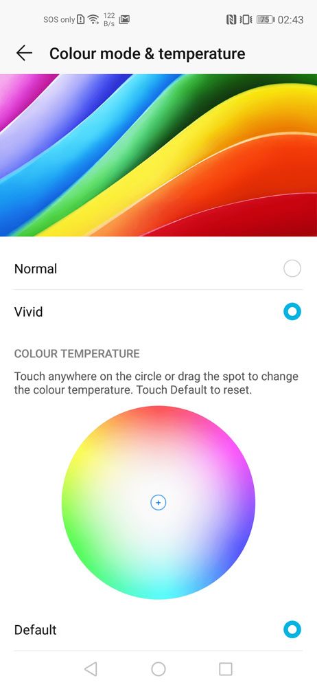 HONOR 20 display settings menu