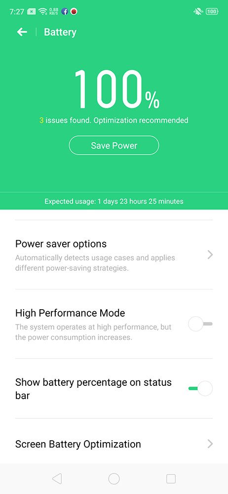 Realme 3 Pro performance mode