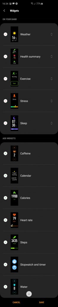Samsung Galaxy Fit Samsung Wearables app