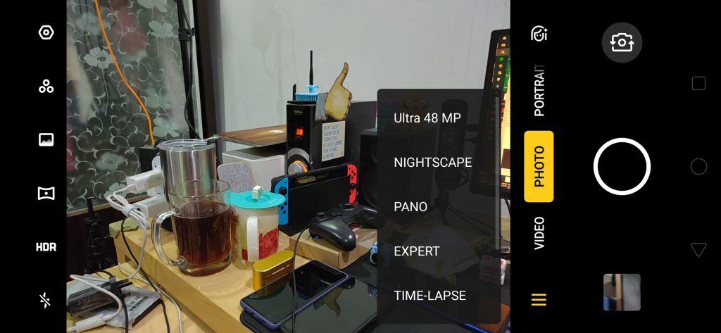 <em>realme</em> 5 Pro camera UI hamburger menu