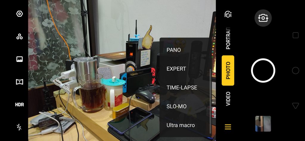 <em>realme</em> 5 Pro camera UI hamburger menu