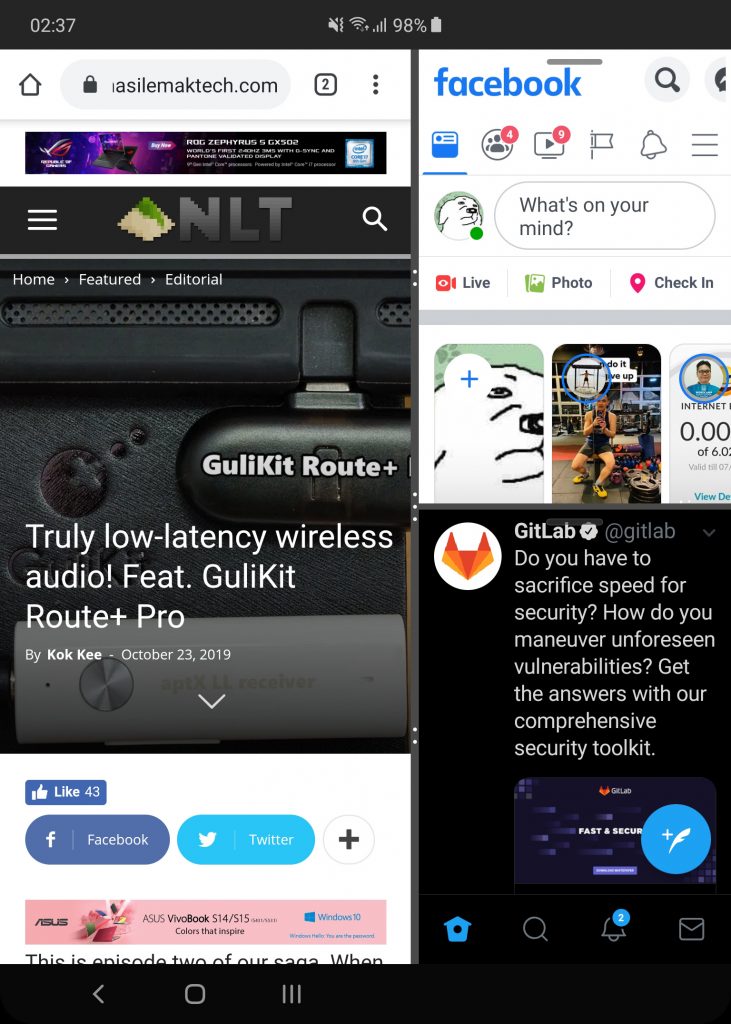 Samsung Galaxy Fold multitask