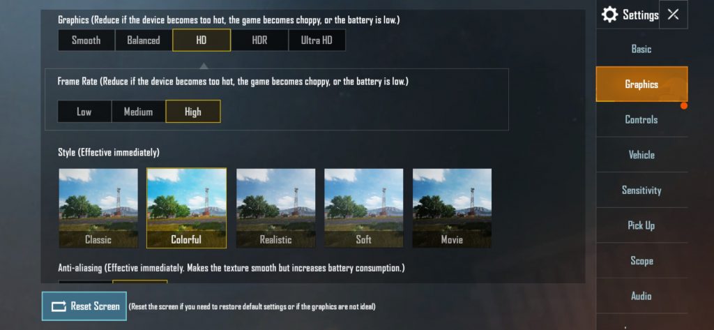 Vivo S1 PUBG settings