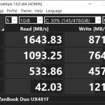 ASUS ZenBook Duo UX481F CrystalDiskMark mixed benchmark