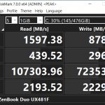 ASUS ZenBook Duo UX481F CrystalDiskMark peak benchmark