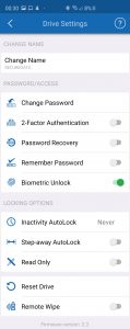SecureDrive BT DataLock app