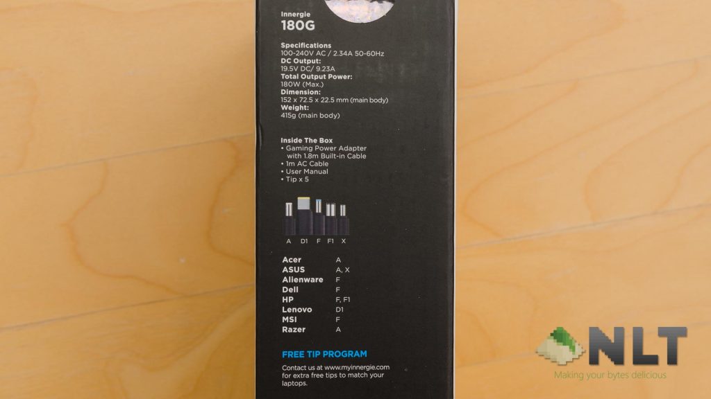 Innergie 180G gaming power adapter