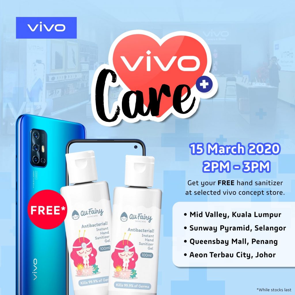 Vivo Malaysia free hand sanitizers