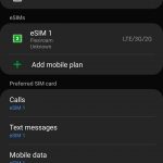 Samsung Galaxy S20 Ultra SIM card manager