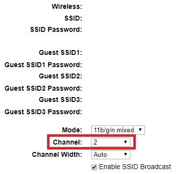 Settings for 2.4GHz connections