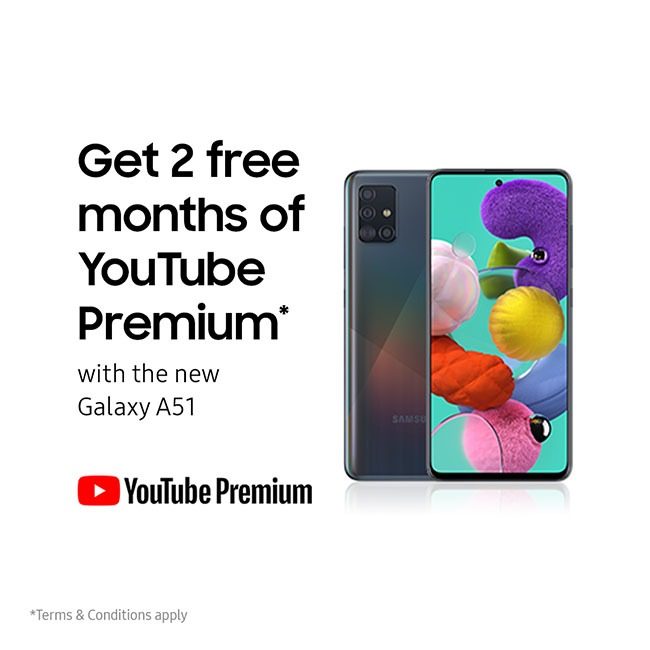 YouTube Premium Promotion Galaxy A51