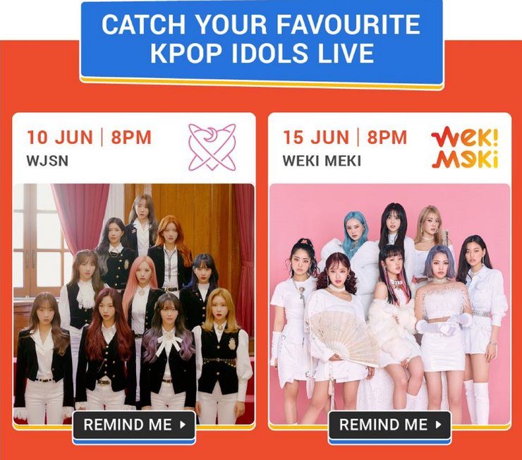 WSJN and Weki Meki joining the Shopee Live KPop Fest
