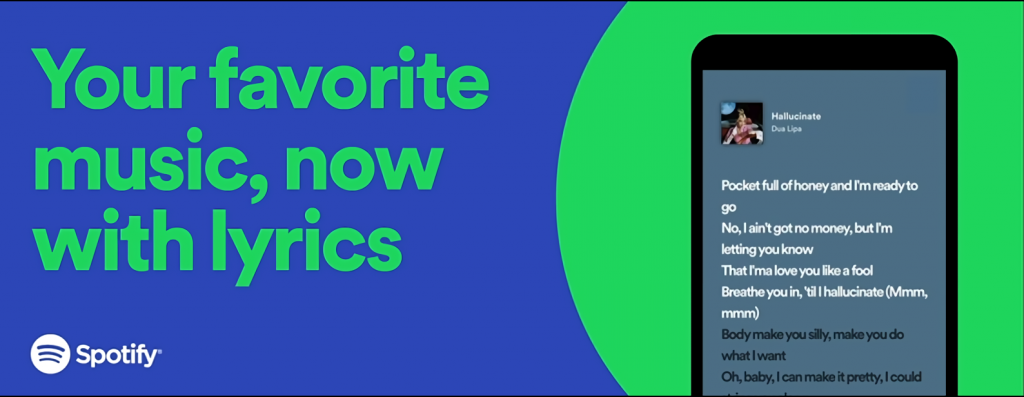 Spotify now featuring Lyrics