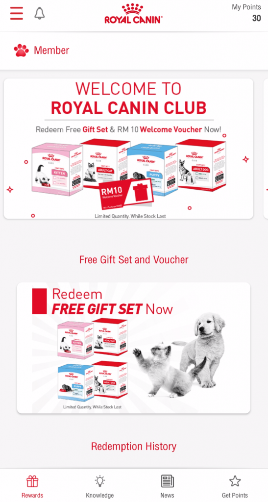 Royal Canin Club Homepage