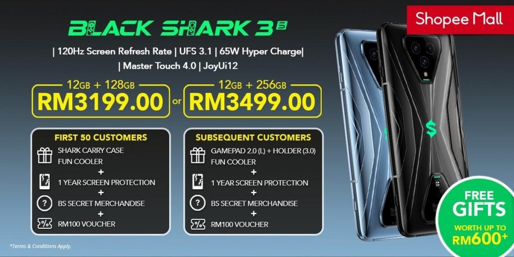 Xiaomi BlackShark 3S purchase freebies