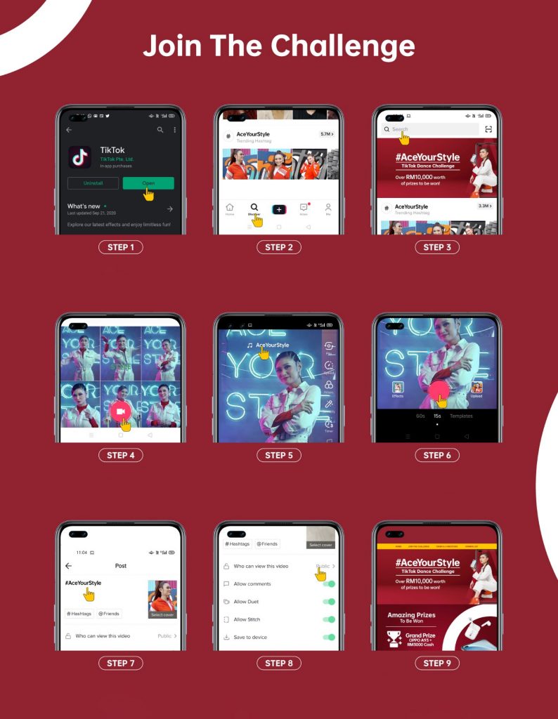 OPPO TikTok Challenge Steps