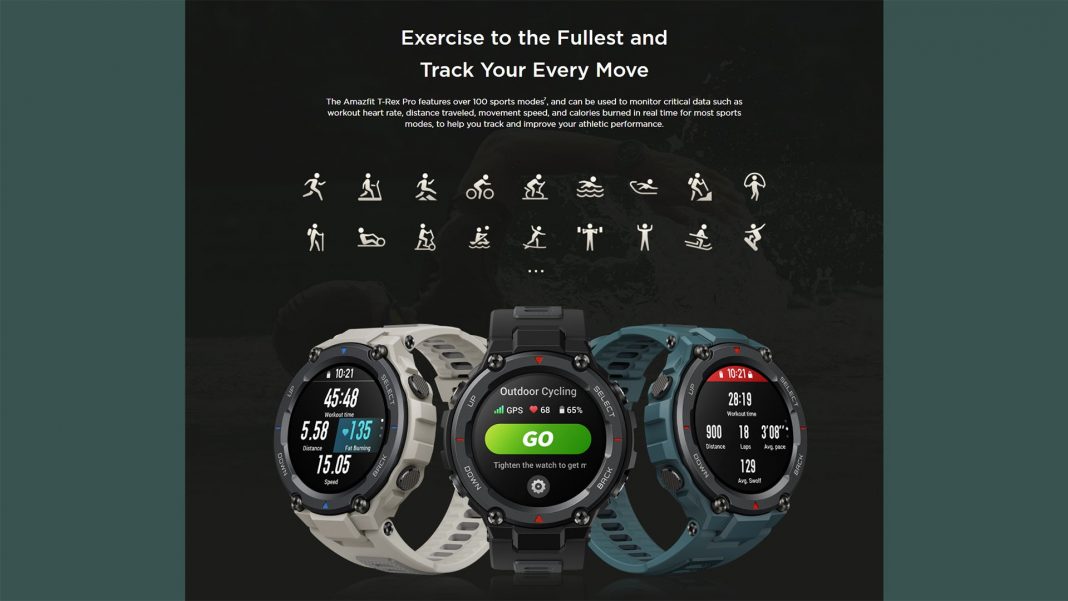 Amazfit T-Rex Pro sports modes