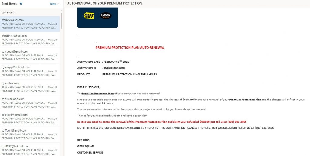 Spam Email 1