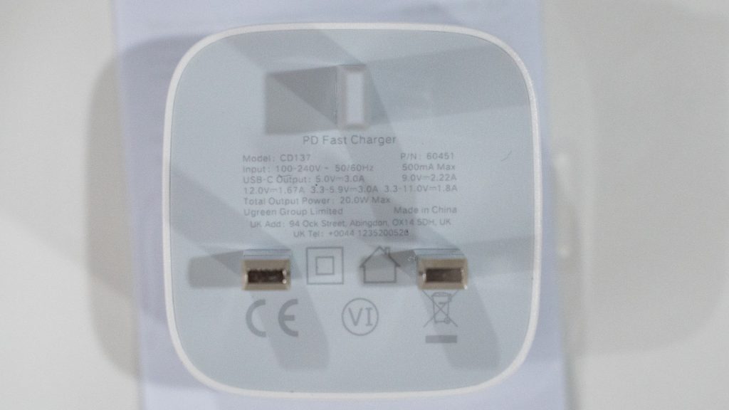 Ugreen 20W USB-C charger with Power Delivery