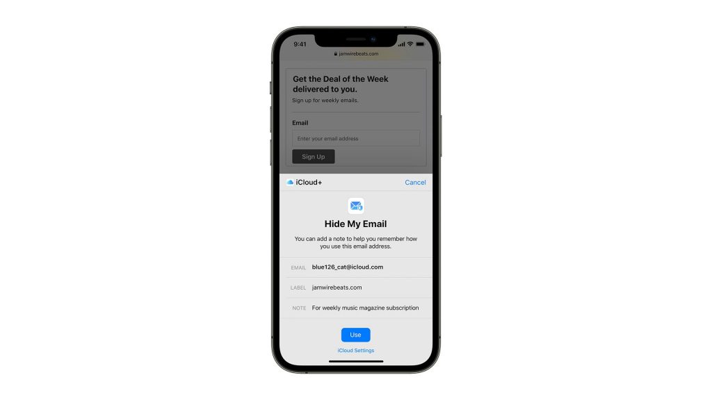 iCloud Hide My Email