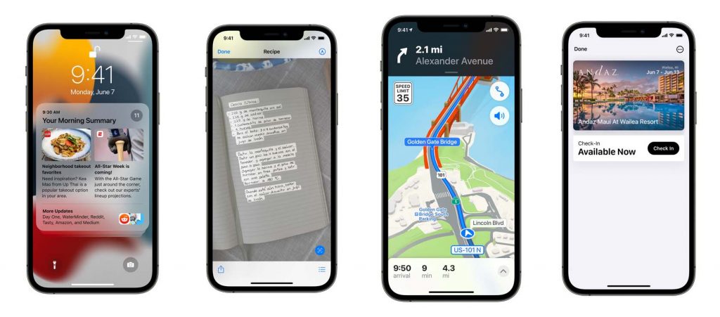 iOS 15 Notification Live Text Maps Keys