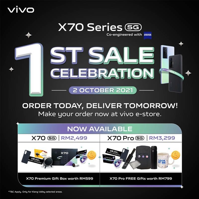 vivo X70 First Sale Celebration Next Day Delivery