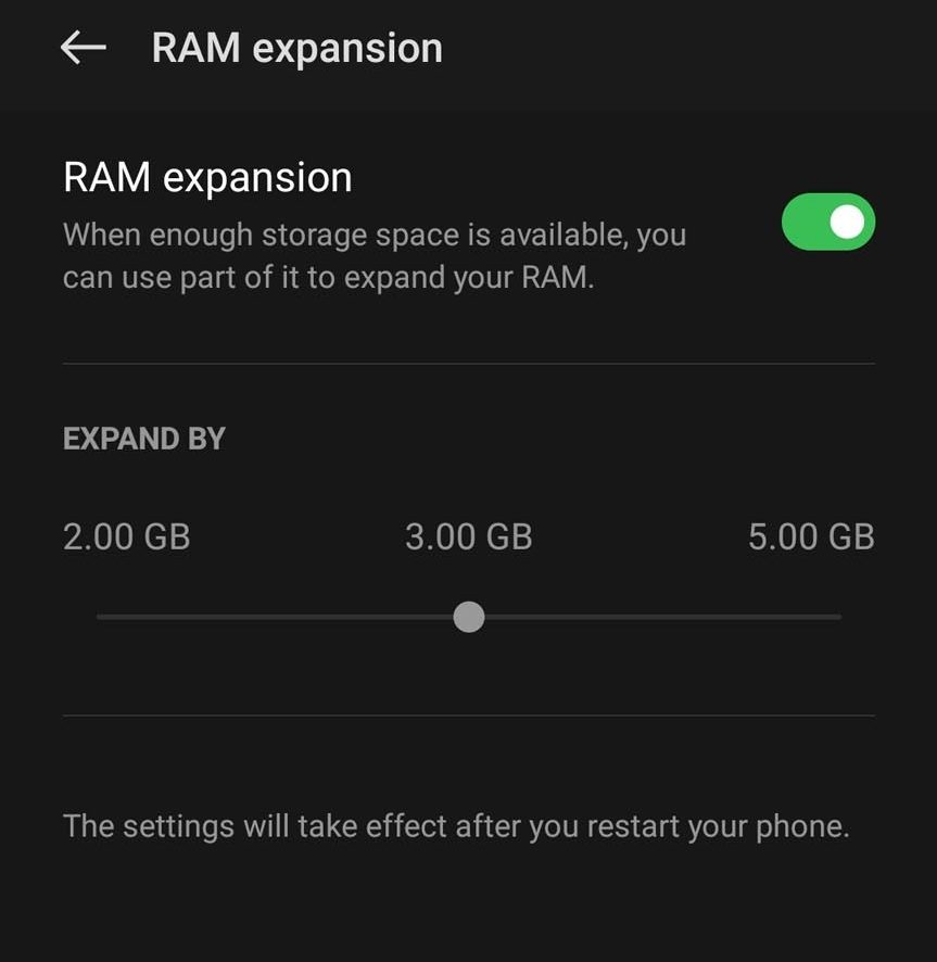 OPPO Reno7 RAM Expansion