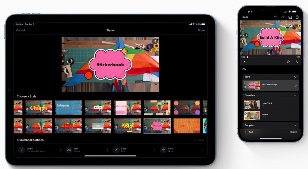 Apple iMovie Storyboard